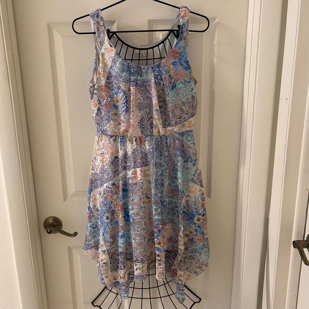 AUW Women's Medium Floral Dress Long Sleeve Lined Boho Cottagecore